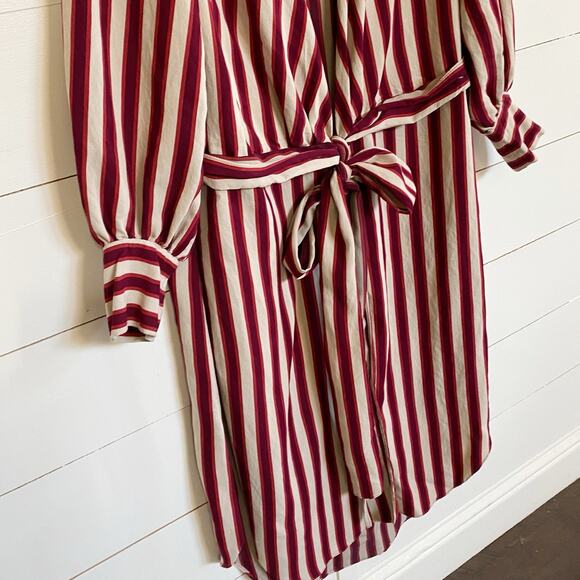 ZARA WOMAN Candy Cane Stripe Mix Stripe Wrap Tunic Top - XS - Picture 8 of 12